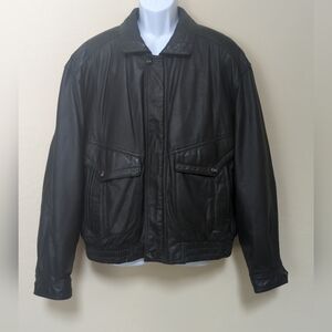 Vintage Members Only 80's Leather Moto Jacket Mens Sz XL Black